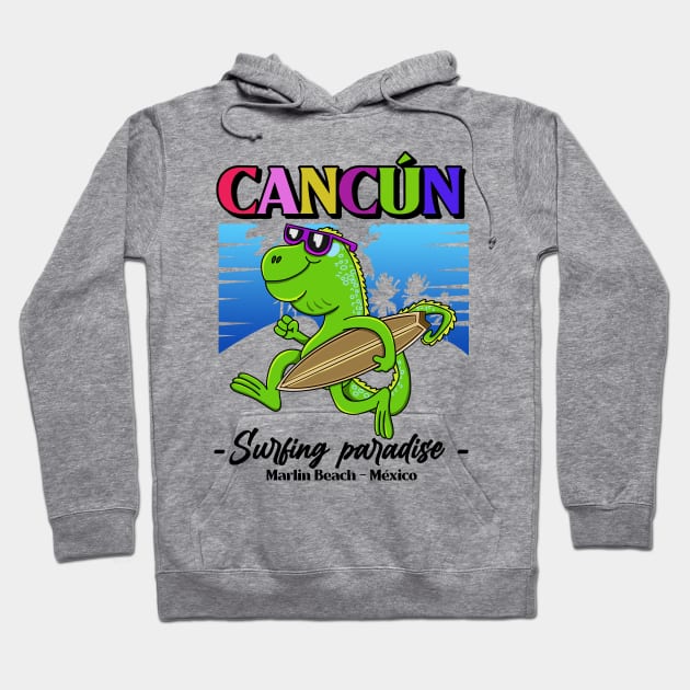 Marlin beach cancun mexico Hoodie by Imaginar.drawing